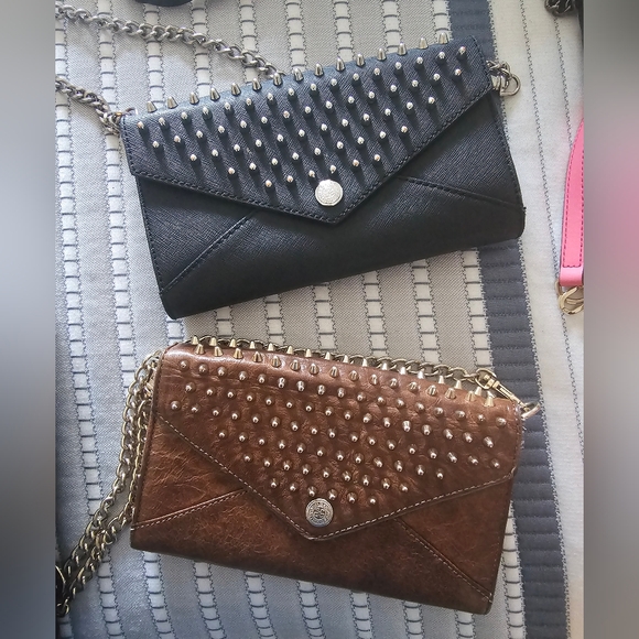 Rebecca Minkoff Studded Black Crossbody, Silver Stud - Picture 4 of 5